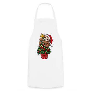 Weihnachten Faultier Tannenbaum Geschenkidee - Kochschürze - Weiß - Vorne - AI Model Male 185 dark (185cm)
