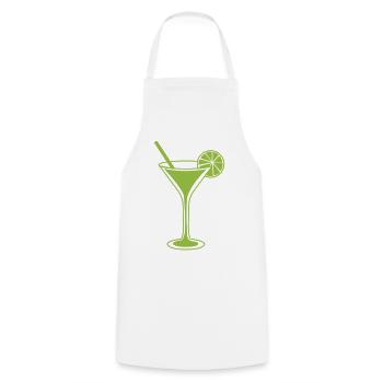 Grünes Limetten-Cocktailglas Silhouette - Kochschürze - Weiß - Vorne - AI Model Male 185 dark (185cm)