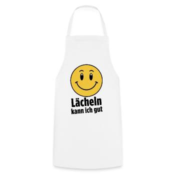 Lächeln kann ich gut - Kochschürze - Weiß - Vorne - AI Model Male 185 dark (185cm)
