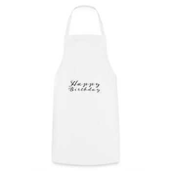 Bon anniversaire - Tablier de cuisine - blanc - Devant - AI Model Male 185 dark (185cm)