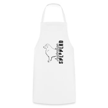 Aussies herding dog pet - Cooking Apron - white - Front - AI Model Male 185 dark (185cm)