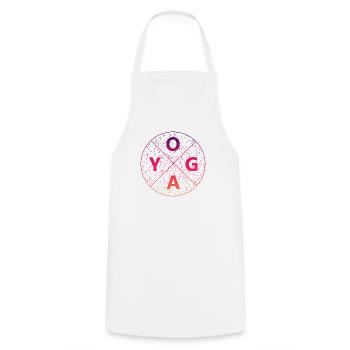 Yoga - Kochschürze - Weiß - Vorne - AI Model Male 185 dark (185cm)