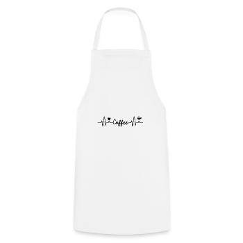 Coffee Heartbeat - Brewed Pulse - Cooking Apron - white - Front - AI Model Male 185 dark (185cm)