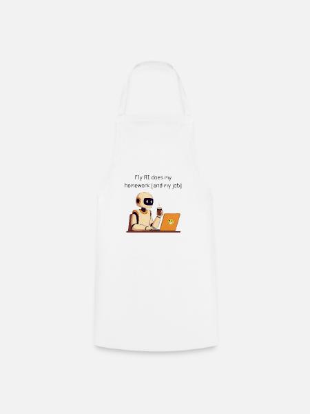 Funny AI T-Shirt My AI does my homework and my job - Kochschürze - Weiß