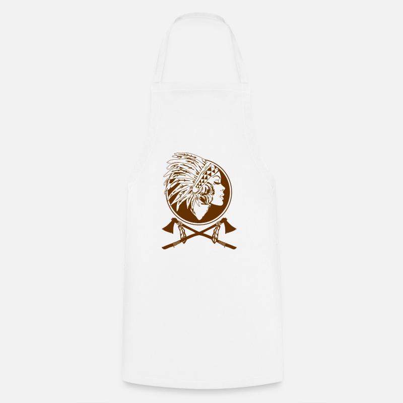 Indian Native American - Cooking Apron - white