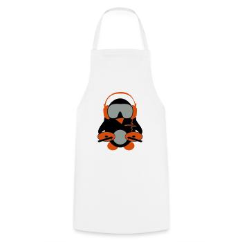 pingouin dj - Tablier de cuisine - blanc - Devant - AI Model Male 185 dark (185cm)