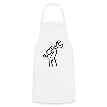 handwerker_f1 - Kochschürze - Weiß - Vorne - AI Model Male 185 dark (185cm)