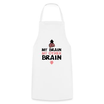 my other brain brain brain expression - Cooking Apron - white - Front - AI Model Male 185 dark (185cm)