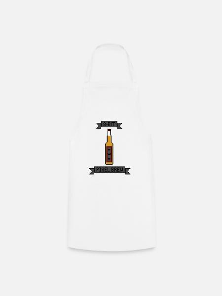8-Bit Retro Pixel Beer - Kochschürze - Weiß