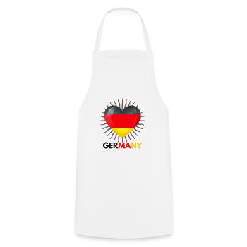WM in Katar i Love Germany Fanartikel - Kochschürze - Weiß - Vorne - AI Model Male 185 dark (185cm)
