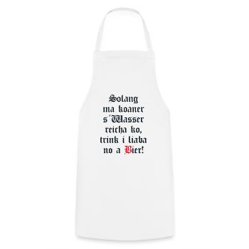 Solange mir keiner das Wasser reichen kann Bier - Kochschürze - Weiß - Vorne - AI Model Male 185 dark (185cm)