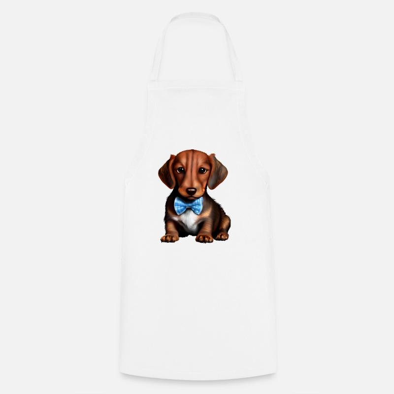 Teckel avec costume chien Teckel Chiot chiens - Tablier de cuisine - blanc