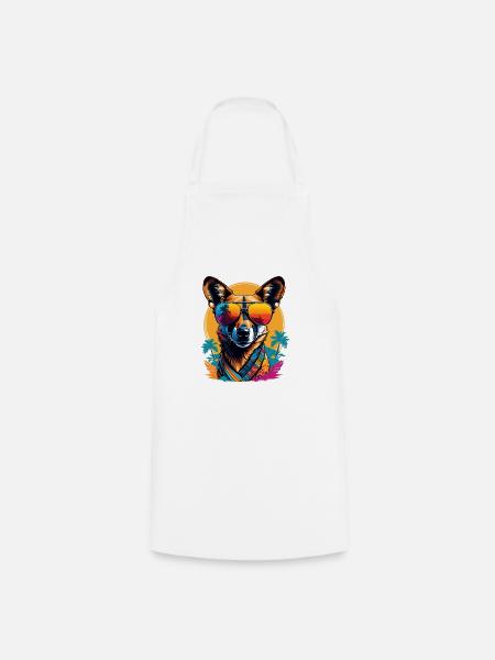 Afrikanischer Wildhund - Kochschürze - Weiß