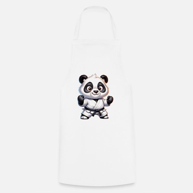 Karate Panda - Kochschürze - Weiß