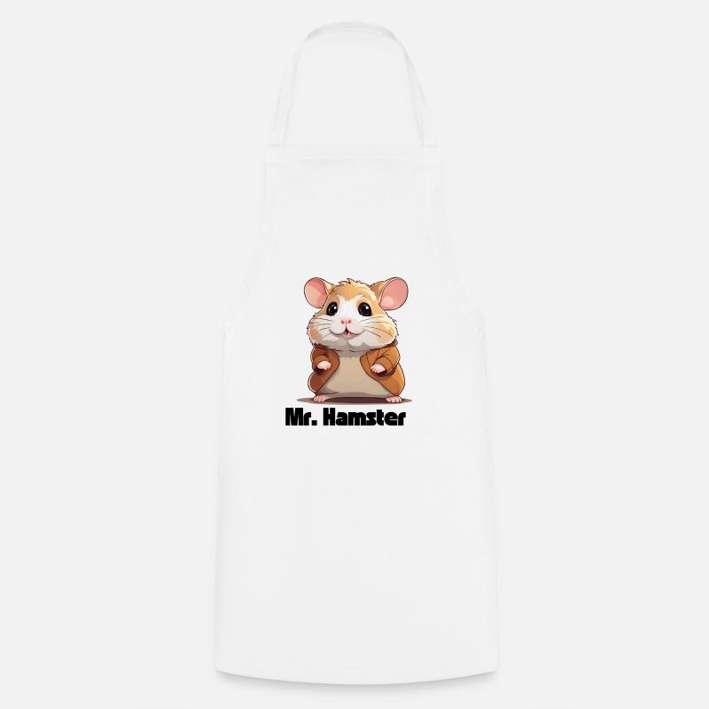 Cute hamster with jacket - Cooking Apron - white