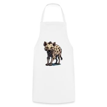 Hyena / Africa / Safrai / Zoo / Wildis / Animal - Cooking Apron - white - Front - AI Model Male 185 dark (185cm)