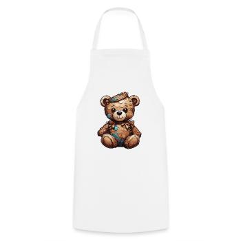 Ours en peluche / Peluche / Animal en peluche / Idée cadeau - Tablier de cuisine - blanc - Devant - AI Model Male 185 dark (185cm)