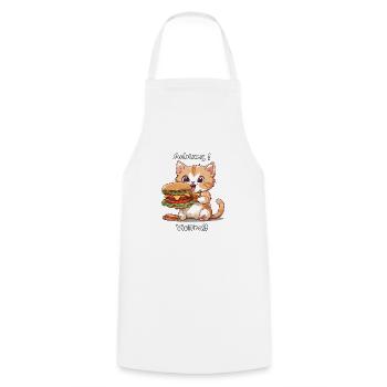 Vielfraß Katze Design Geschenk für Essensfanatiker - Kochschürze - Weiß - Vorne - AI Model Male 185 dark (185cm)