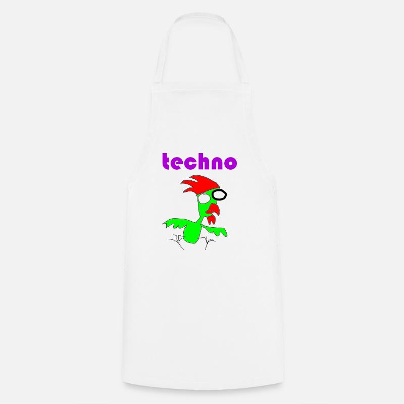 techno huhn - Kochschürze - Weiß