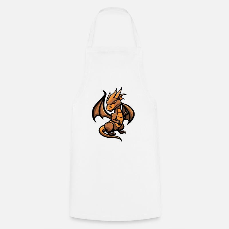Drache Dragon - Kochschürze - Weiß