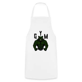 Bear Comic Gym Beast - Cooking Apron - white - Front - AI Model Male 185 dark (185cm)