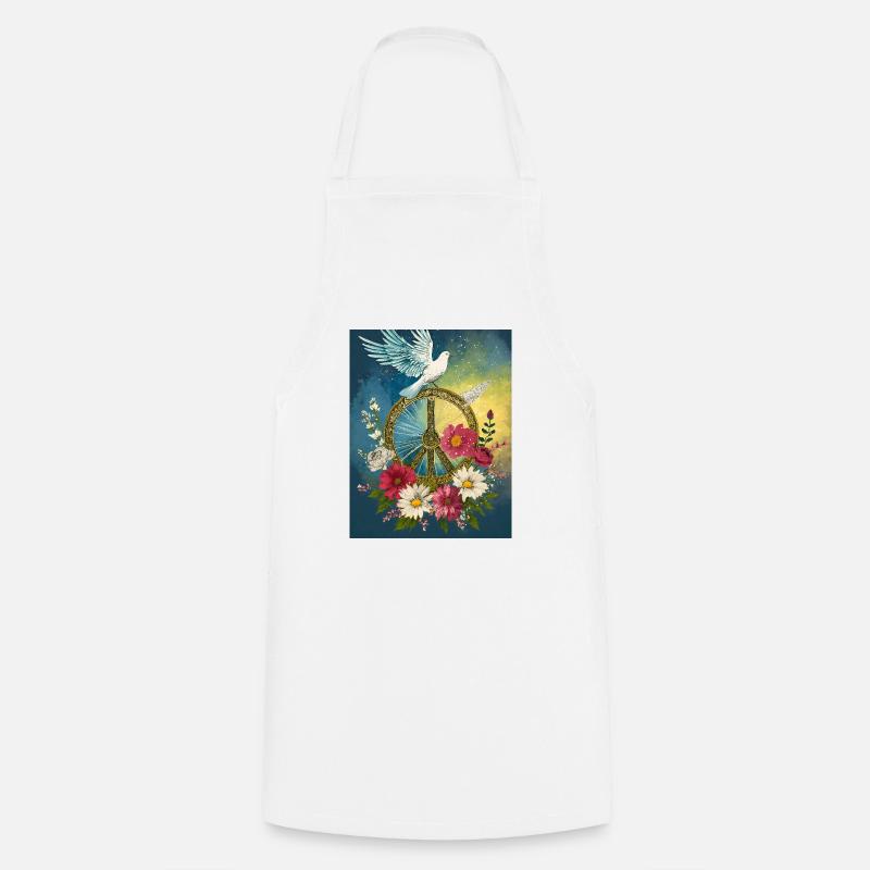 Peace - Cooking Apron - white