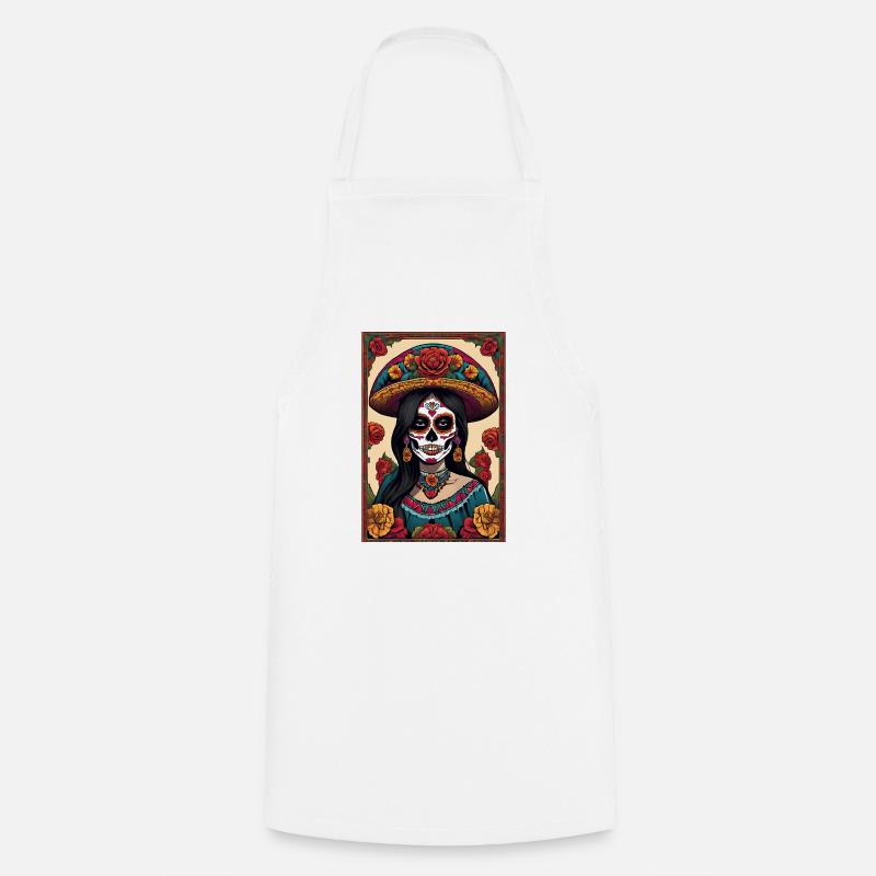 Santa Muerte Tea - Cooking Apron - white