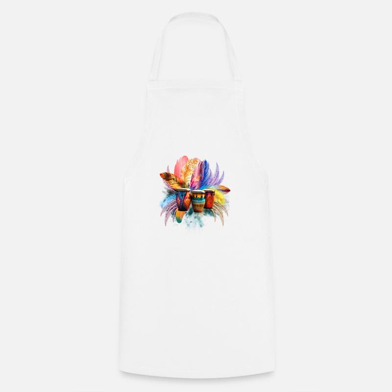 Plumes, Paillettes & Percussions - Tablier de cuisine - blanc