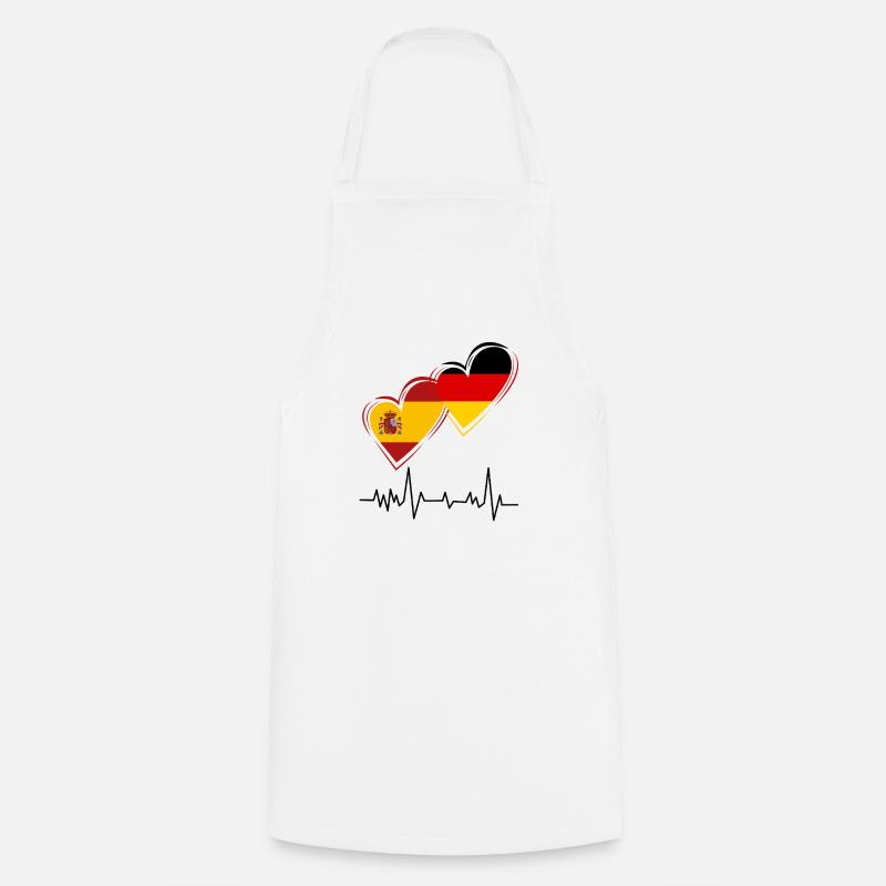 Spanien und Deutschland - Kochschürze - Weiß