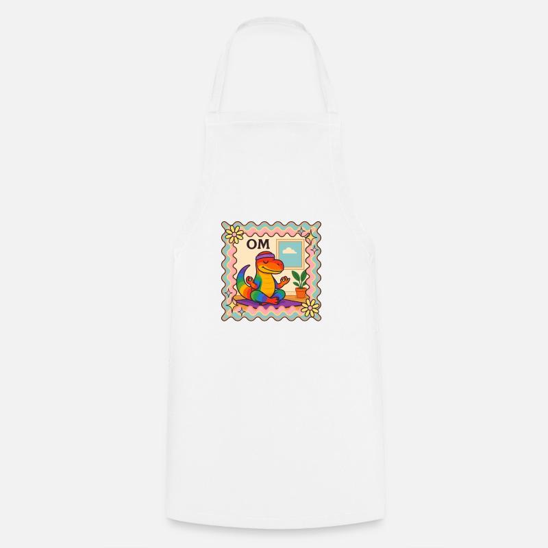 Dino yoga rainbow csd - Cooking Apron - white