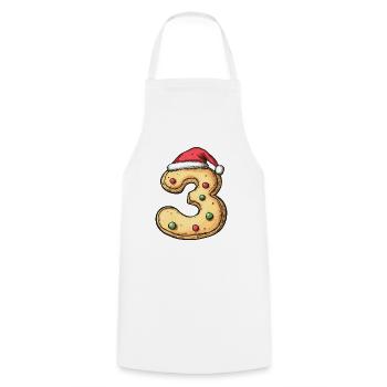 3 Number Christmas Cookie - Cooking Apron - white - Front - AI Model Male 185 dark (185cm)