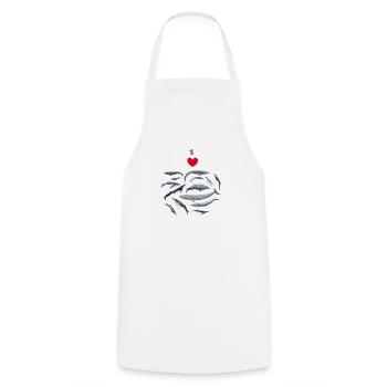 Les baleines aiment - J'adore les baleines - Baleines - Tablier de cuisine - blanc - Devant - AI Model Male 185 dark (185cm)