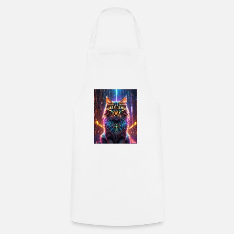 Matrix Cat - Cooking Apron - white