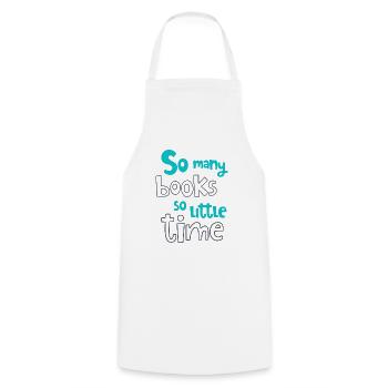 Tant de livres - si peu de temps - Tablier de cuisine - blanc - Devant - AI Model Male 185 dark (185cm)