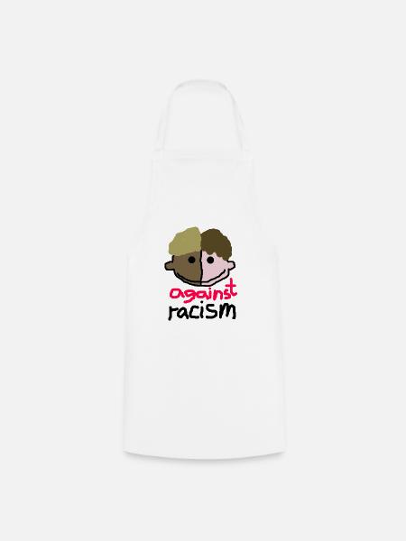 against racism - Kochschürze - Weiß
