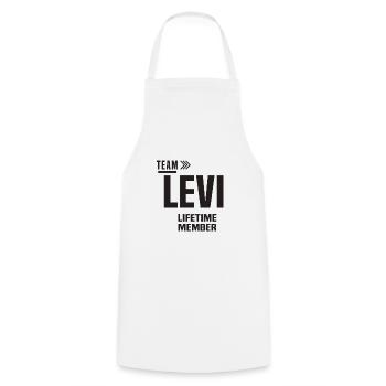 Levi - Cooking Apron - white - Front - AI Model Male 185 dark (185cm)