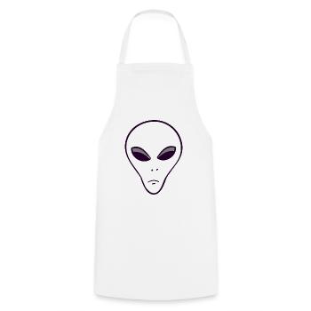 extraterrestrial (Alien) - Cooking Apron - white - Front - AI Model Male 185 dark (185cm)