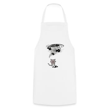 Tornado takes cat fish - Cooking Apron - white - Front - AI Model Male 185 dark (185cm)