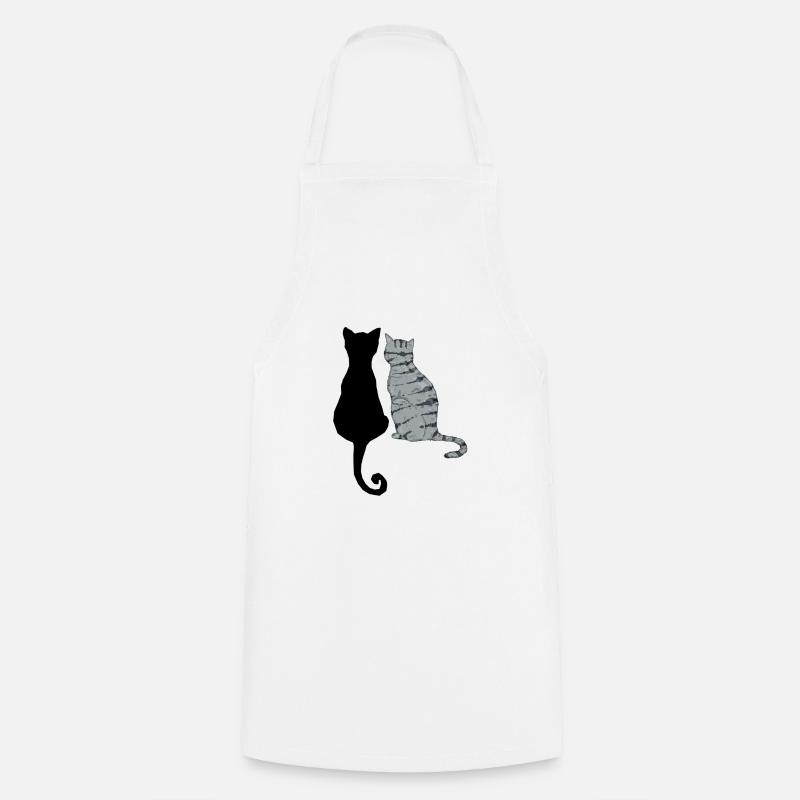Schwarze und graue Katzen - Kochschürze - Weiß