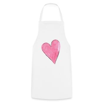 Herz Rosa - Kochschürze - Weiß - Vorne - AI Model Male 185 dark (185cm)
