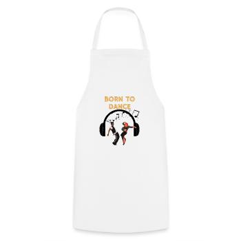 born to dance - dance and music fan - Cooking Apron - white - Front - AI Model Male 185 dark (185cm)