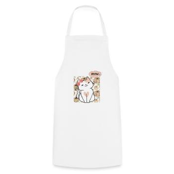 CuteCat meow - Tablier de cuisine - blanc - Devant - AI Model Male 185 dark (185cm)