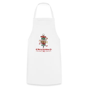 Merry Christmas - Cooking Apron - white - Front - AI Model Male 185 dark (185cm)