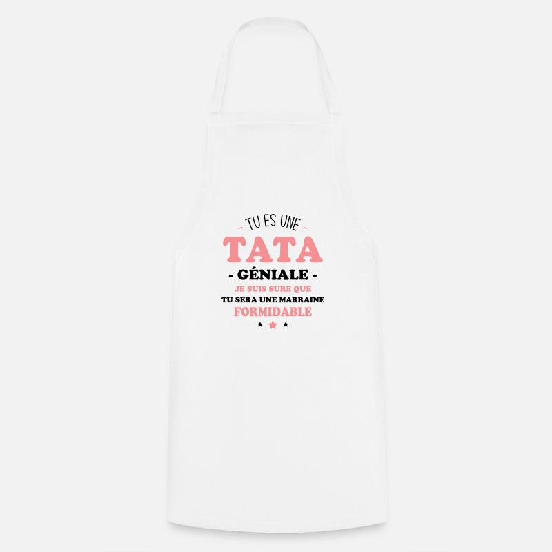 Une tata géniale et une marraine formidable - Tablier de cuisine - blanc
