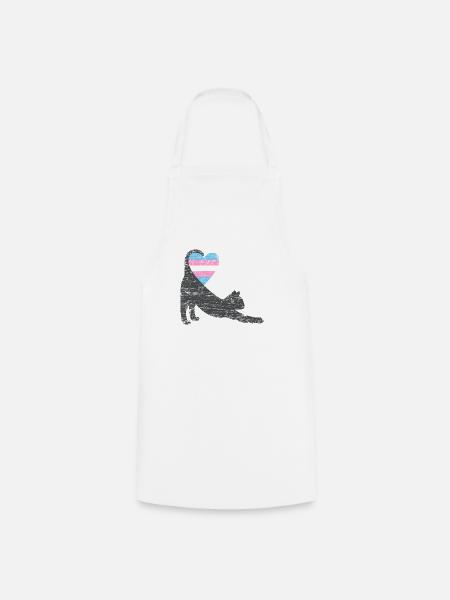 trans flag cat I - Kochschürze - Weiß