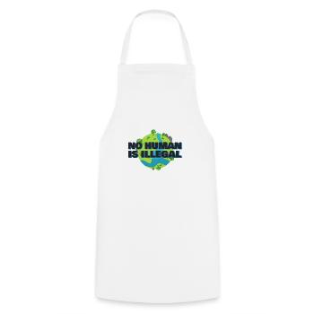 No Human Is Illegal - Anti Racism Women | Men - Cooking Apron - white - Front - AI Model Male 185 dark (185cm)