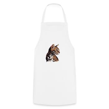 Painted Bengal Cat Portrait - Art - Cooking Apron - white - Front - AI Model Male 185 dark (185cm)