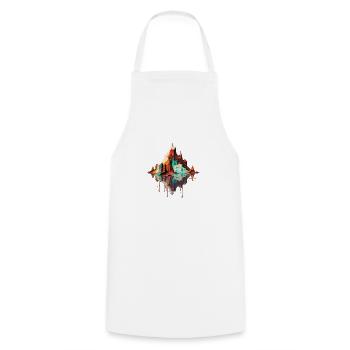 SURREAL - Cooking Apron - white - Front - AI Model Male 185 dark (185cm)