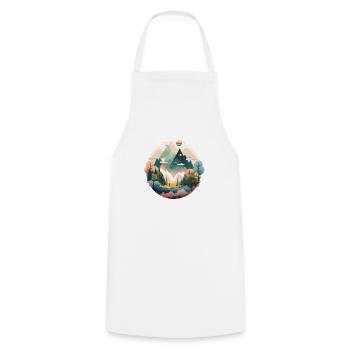 SURREAL - Cooking Apron - white - Front - AI Model Male 185 dark (185cm)
