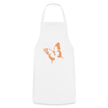 magnifique papillon - Tablier de cuisine - blanc - Devant - AI Model Male 185 dark (185cm)